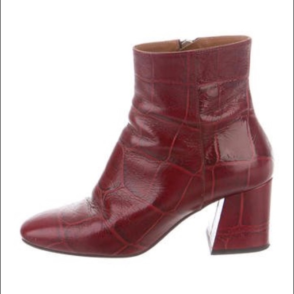 Freda Salvador Red Embossed Charm Boots - 9.5